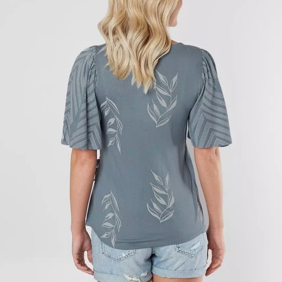 Lucky Brand Floral Wrap Top - Picture 2 of 13